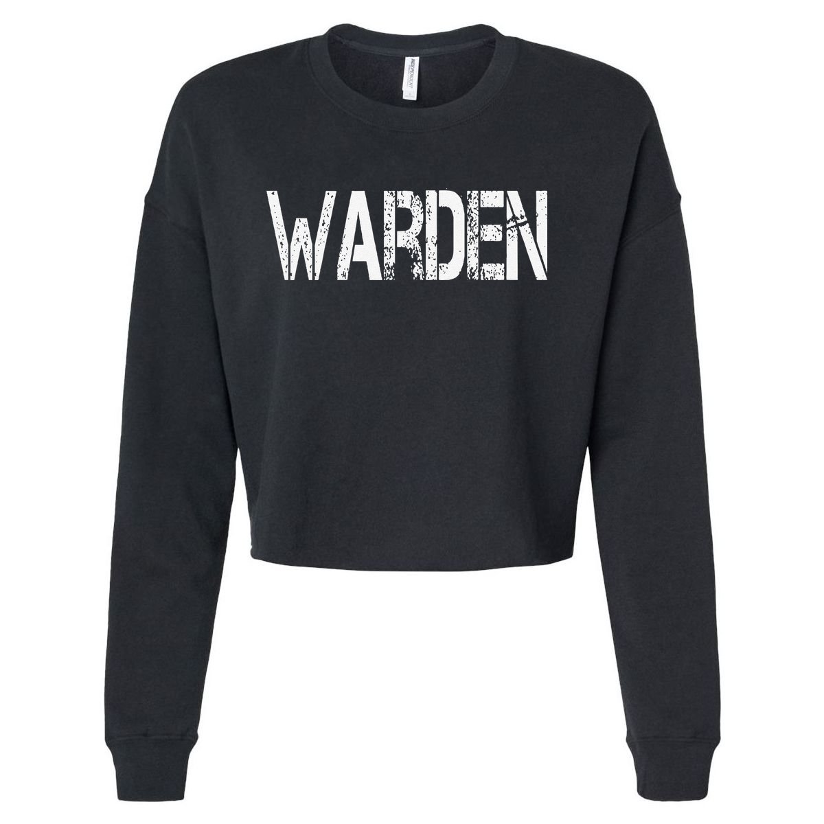 Warden Halloween Costume Game Fish Prison Cropped Pullover Crew