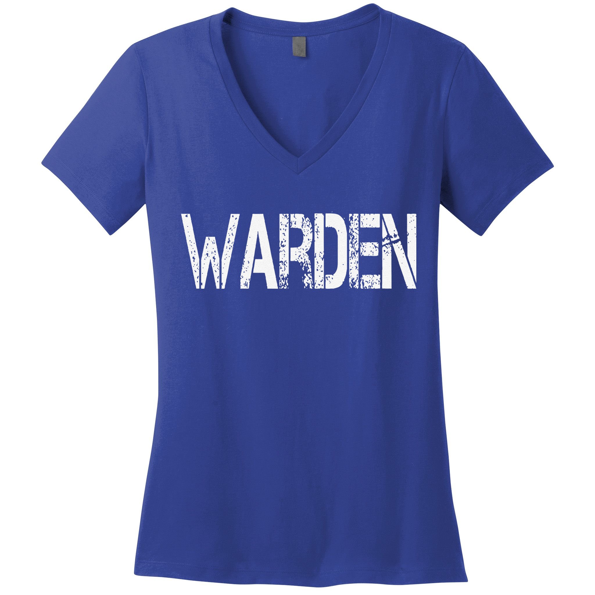 Warden Halloween Costume Game Fish Prison Women's V-Neck T-Shirt