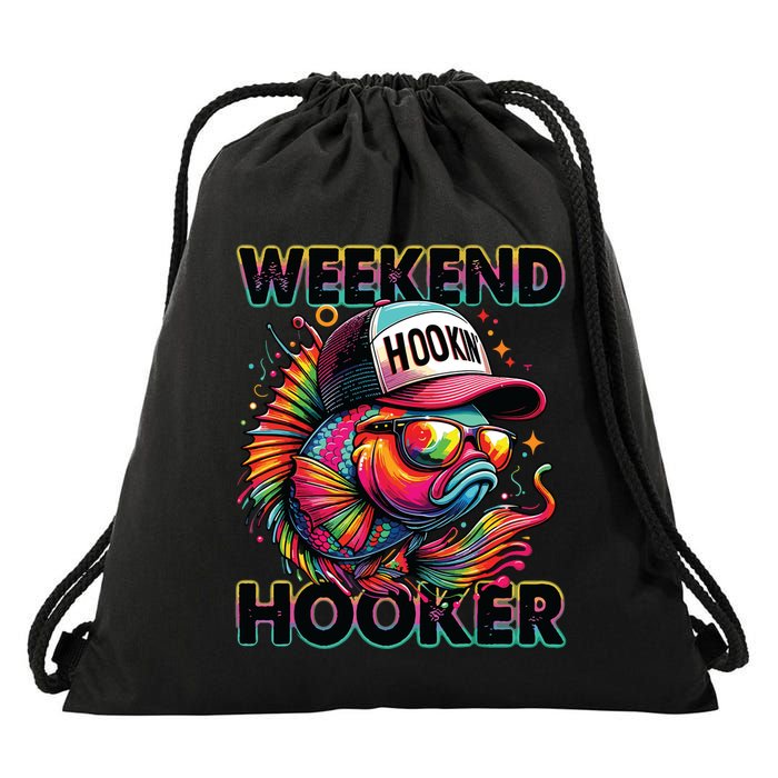 Weekend Hooker Colorful Fishing Drawstring Bag