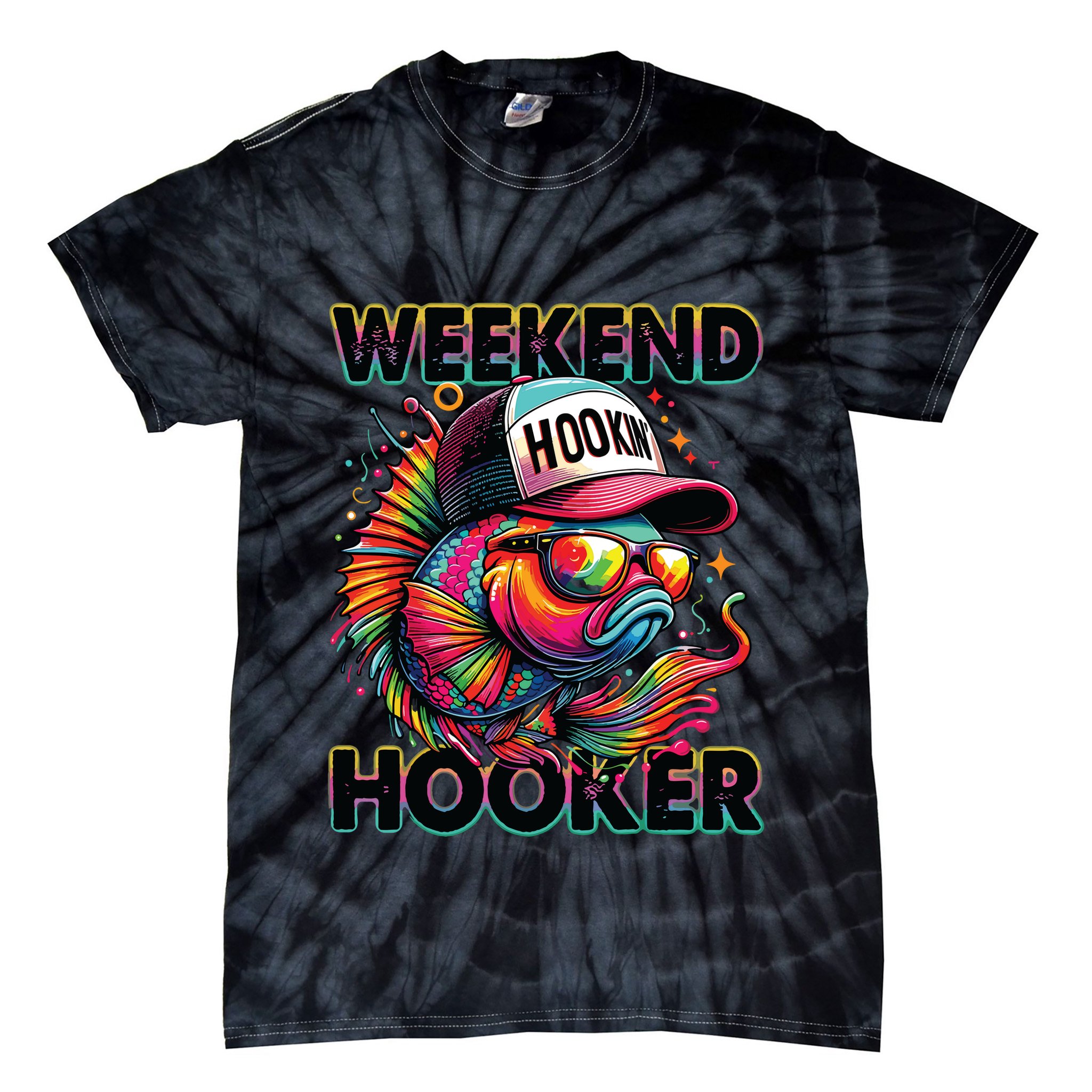 Weekend Hooker Colorful Fishing Tie-Dye T-Shirt