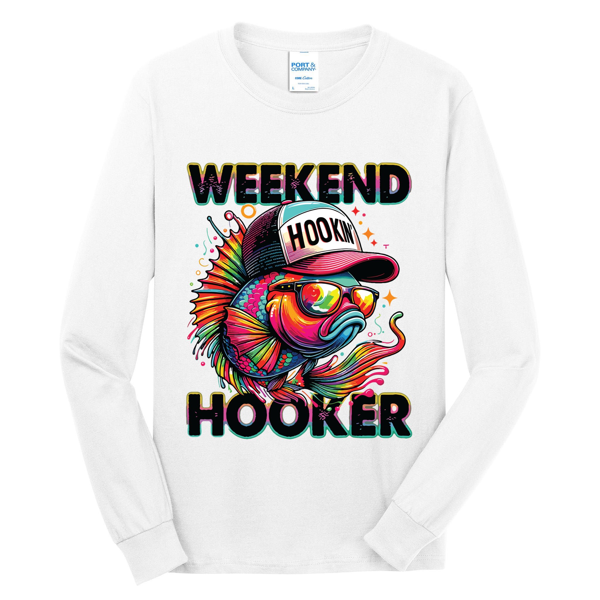 Weekend Hooker Colorful Fishing Tall Long Sleeve T-Shirt