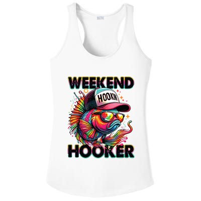 Weekend Hooker Colorful Fishing Ladies PosiCharge Competitor Racerback Tank