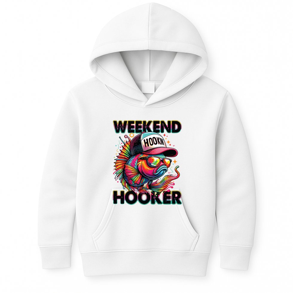 Weekend Hooker Colorful Fishing Kids Hoodie