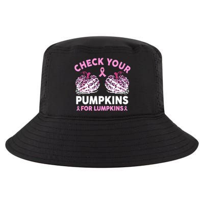 Women Halloween Check Your Pumpkins Breast Cancer Awareness Gift Cool Comfort Performance Bucket Hat