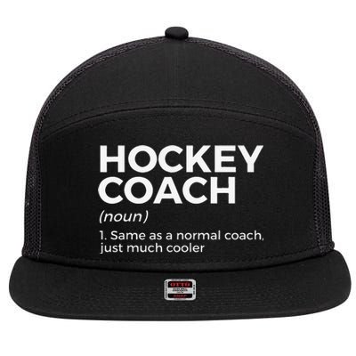 Walking Hockey Coach Definition Funny Hockey Player 7 Panel Mesh Trucker Snapback Hat