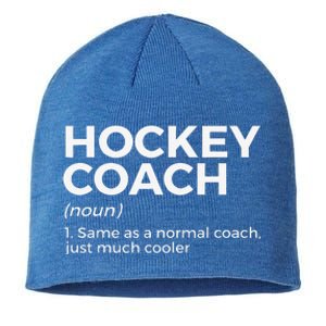 Walking Hockey Coach Definition Funny Hockey Player Sustainable Beanie