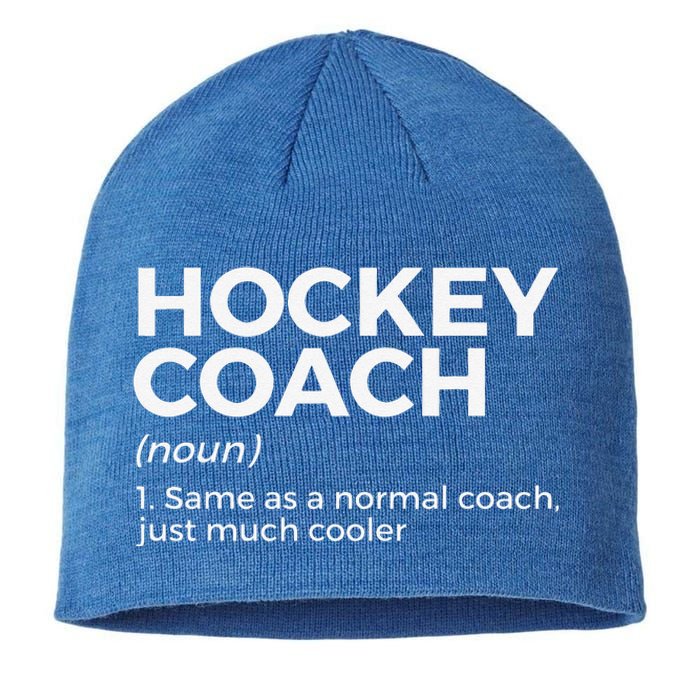 Walking Hockey Coach Definition Funny Hockey Player Sustainable Beanie