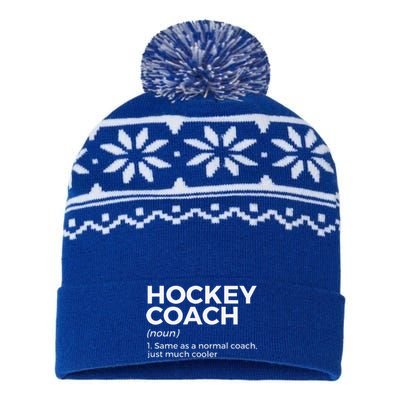 Walking Hockey Coach Definition Funny Hockey Player USA-Made Snowflake Beanie