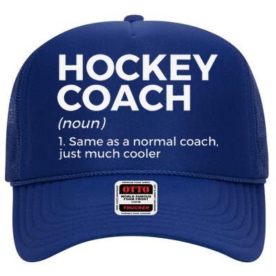 Walking Hockey Coach Definition Funny Hockey Player High Crown Mesh Back Trucker Hat