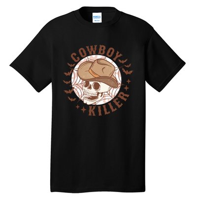 Western Halloween Cowboy Funny Skeleton Gift Tall T-Shirt