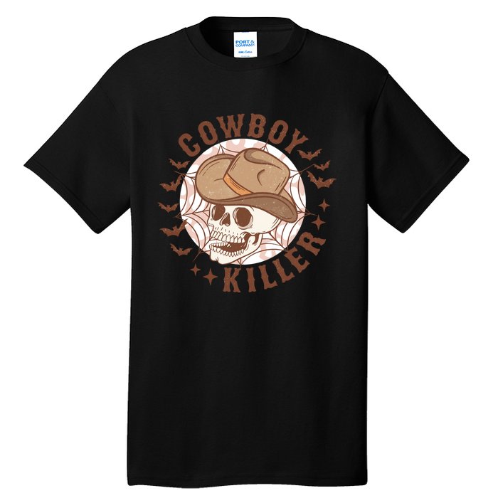 Western Halloween Cowboy Funny Skeleton Gift Tall T-Shirt