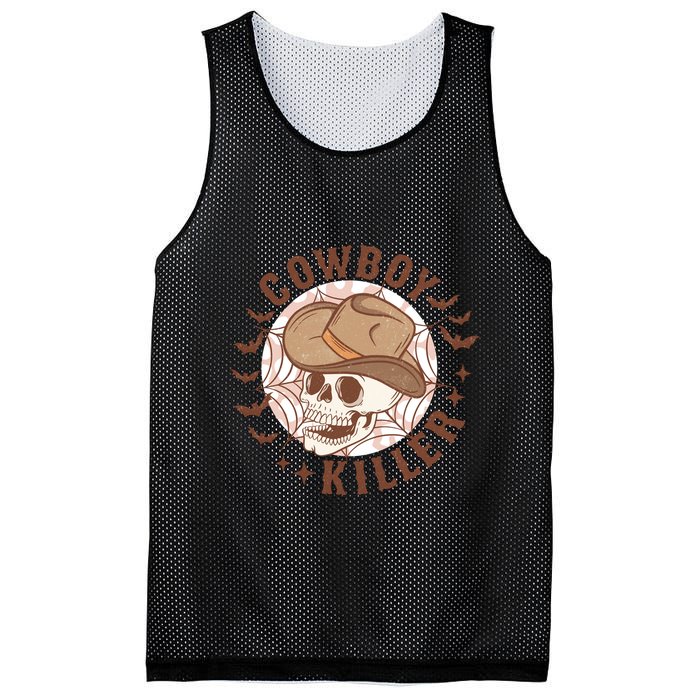 Western Halloween Cowboy Funny Skeleton Gift Mesh Reversible Basketball Jersey Tank