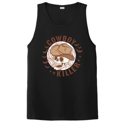 Western Halloween Cowboy Funny Skeleton Gift PosiCharge Competitor Tank