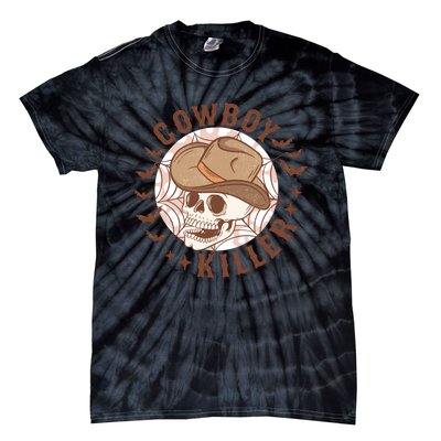 Western Halloween Cowboy Funny Skeleton Gift Tie-Dye T-Shirt