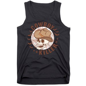 Western Halloween Cowboy Funny Skeleton Gift Tank Top