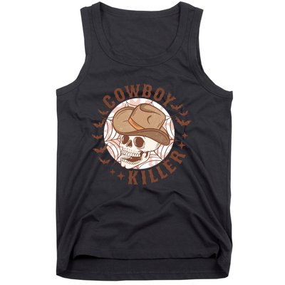 Western Halloween Cowboy Funny Skeleton Gift Tank Top