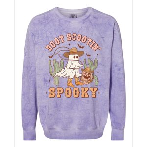 Western Halloween Cowboy Ghost Boot Scootin Spooky Colorblast Crewneck Sweatshirt