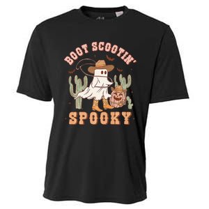 Western Halloween Cowboy Ghost Boot Scootin Spooky Cooling Performance Crew T-Shirt