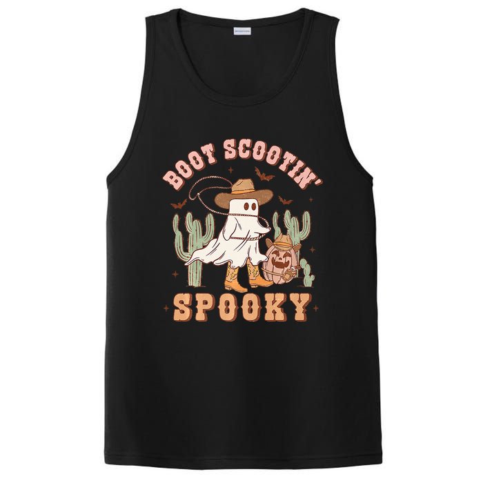 Western Halloween Cowboy Ghost Boot Scootin Spooky PosiCharge Competitor Tank