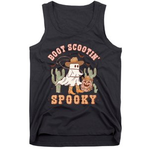 Western Halloween Cowboy Ghost Boot Scootin Spooky Tank Top