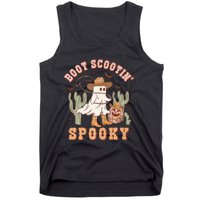 Western Halloween Cowboy Ghost Boot Scootin Spooky Tank Top