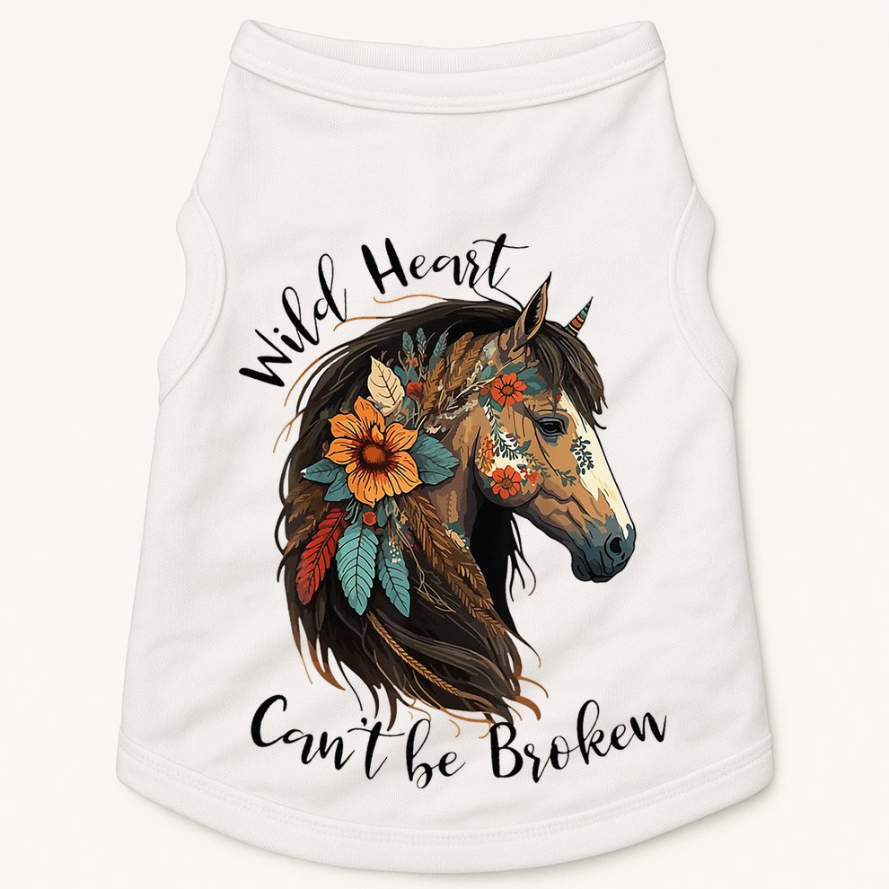 Wild Heart Can't Be Broken Wild Horse Horse Lover Gift Doggie Tank