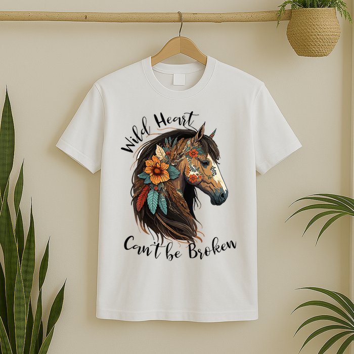 Wild Heart Can't Be Broken Wild Horse Horse Lover Gift T-Shirt