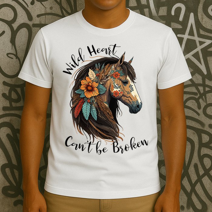 Wild Heart Can't Be Broken Wild Horse Horse Lover Gift T-Shirt