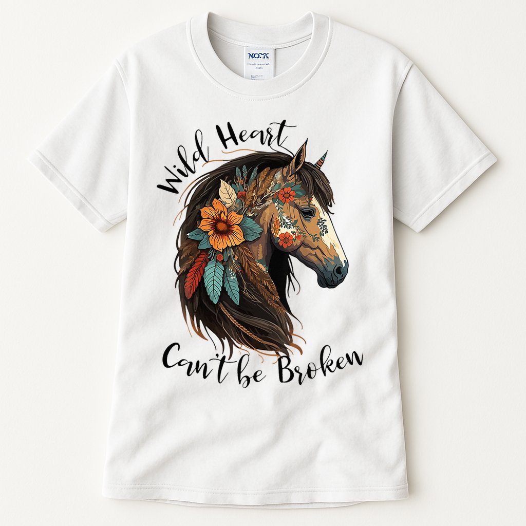 Wild Heart Can't Be Broken Wild Horse Horse Lover Gift Tall T-Shirt