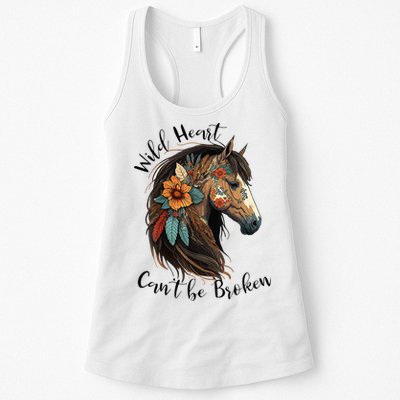 Wild Heart Can't Be Broken Wild Horse Horse Lover Gift Womens Tank Top