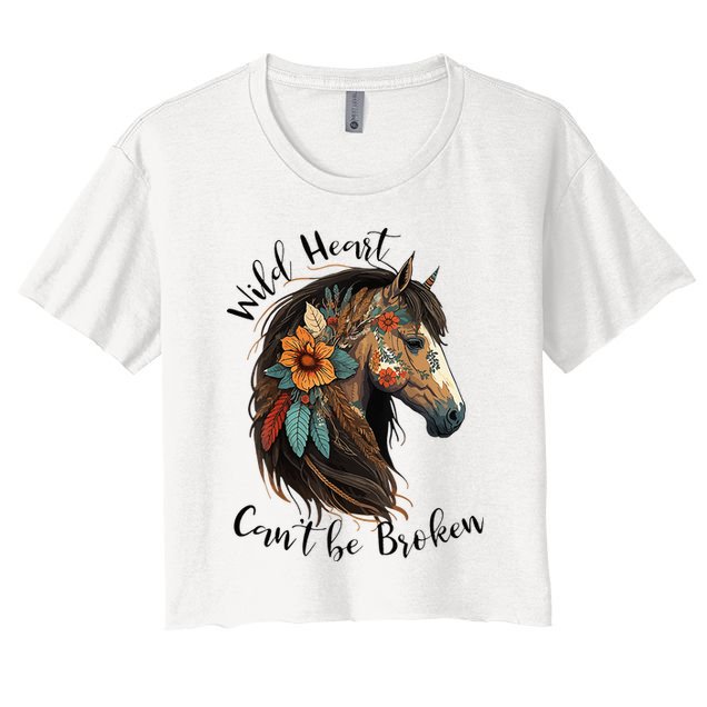 Wild Heart Can't Be Broken Wild Horse Horse Lover Gift Crop Top