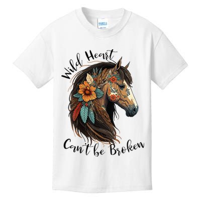 Wild Heart Can't Be Broken Wild Horse Horse Lover Gift Kids T-Shirt