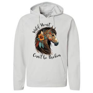 Wild Heart Can't Be Broken Wild Horse Hors Performance Fleece Hoodie