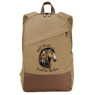 Wild Heart Can't Be Broken Wild Horse Hors Cotton Canvas Backpack