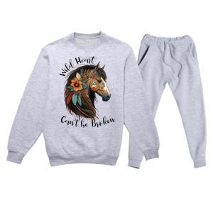 Wild Heart Can't Be Broken Wild Horse Hors Premium Crewneck Sweatsuit Set