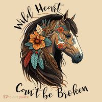 Wild Heart Can't Be Broken Wild Horse Hors Drawstring Bag