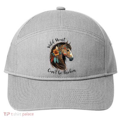 Wild Heart Can't Be Broken Wild Horse Hors 7-Panel Snapback Hat