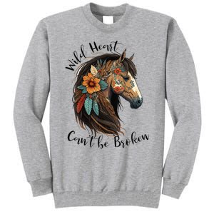 Wild Heart Can't Be Broken Wild Horse Hors Tall Sweatshirt