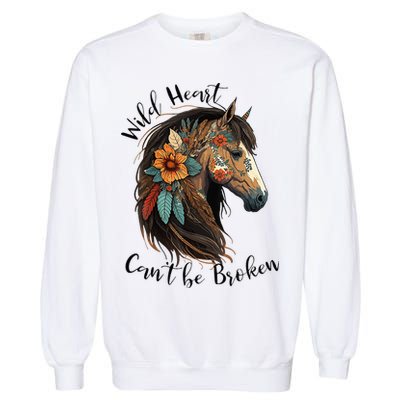 Wild Heart Can't Be Broken Wild Horse Hors Garment-Dyed Sweatshirt