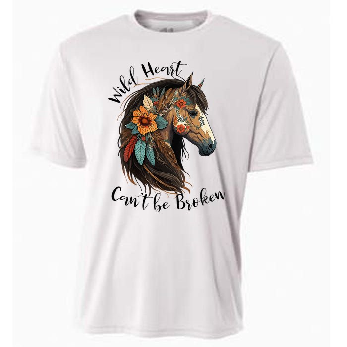 Wild Heart Can't Be Broken Wild Horse Hors Cooling Performance Crew T-Shirt