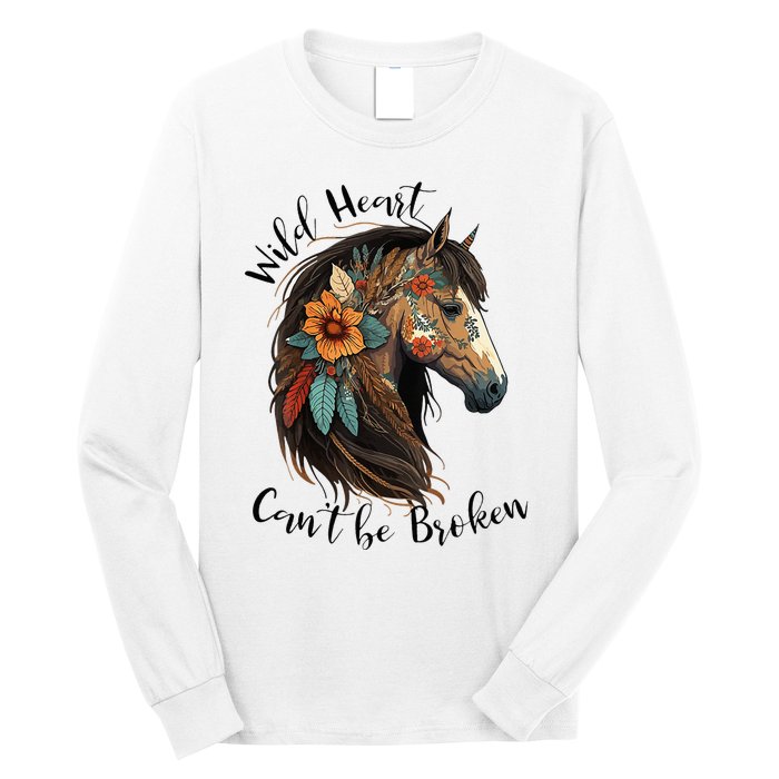 Wild Heart Can't Be Broken Wild Horse Hors Long Sleeve Shirt