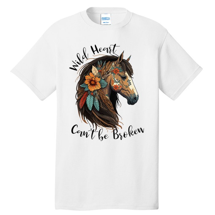 Wild Heart Can't Be Broken Wild Horse Hors Tall T-Shirt