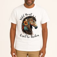 Wild Heart Can't Be Broken Wild Horse Hors Tall T-Shirt