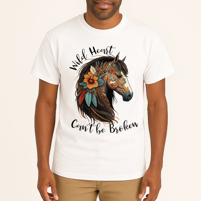 Wild Heart Can't Be Broken Wild Horse Hors Tall T-Shirt