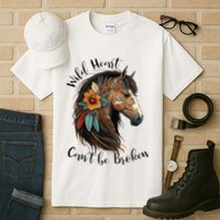Wild Heart Can't Be Broken Wild Horse Hors Tall T-Shirt