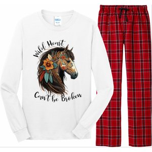 Wild Heart Can't Be Broken Wild Horse Hors Long Sleeve Pajama Set