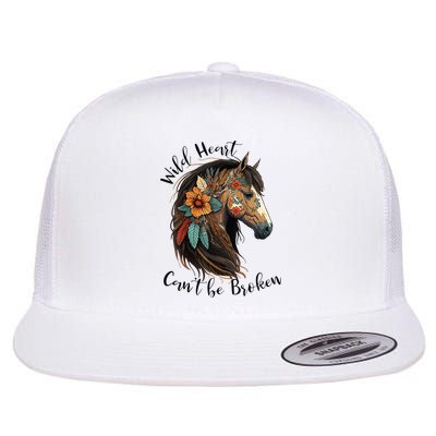 Wild Heart Can't Be Broken Wild Horse Hors Flatbill Hat