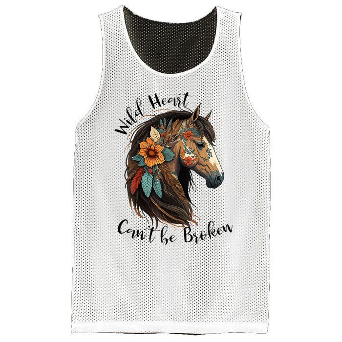 Wild Heart Can't Be Broken Wild Horse Hors Mesh Reversible Basketball Jersey Tank