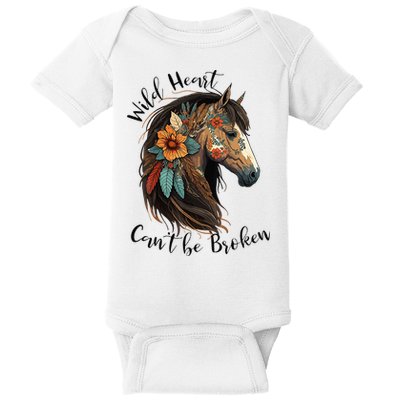 Wild Heart Can't Be Broken Wild Horse Hors Baby Bodysuit