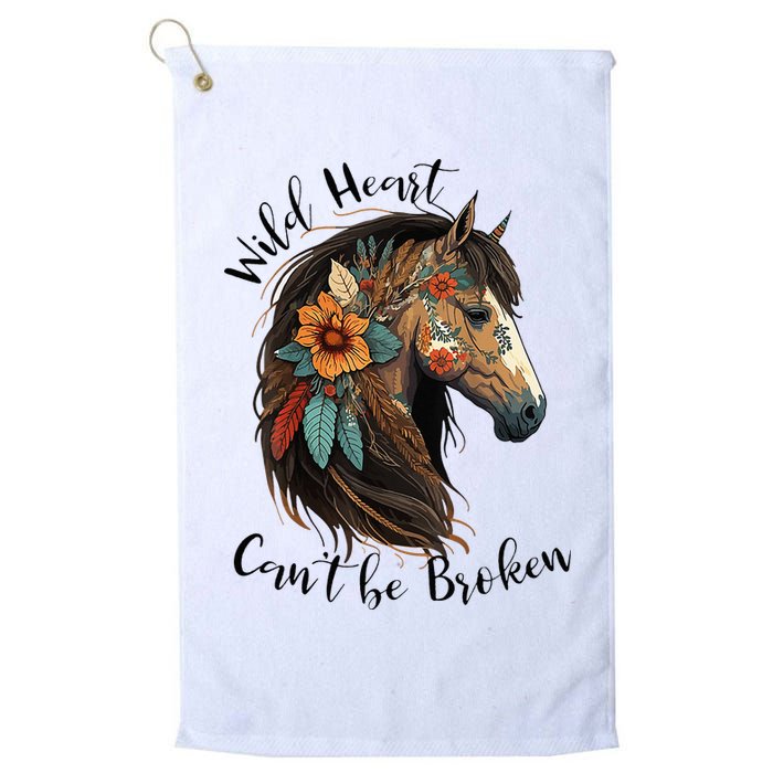 Wild Heart Can't Be Broken Wild Horse Hors Golf Towel